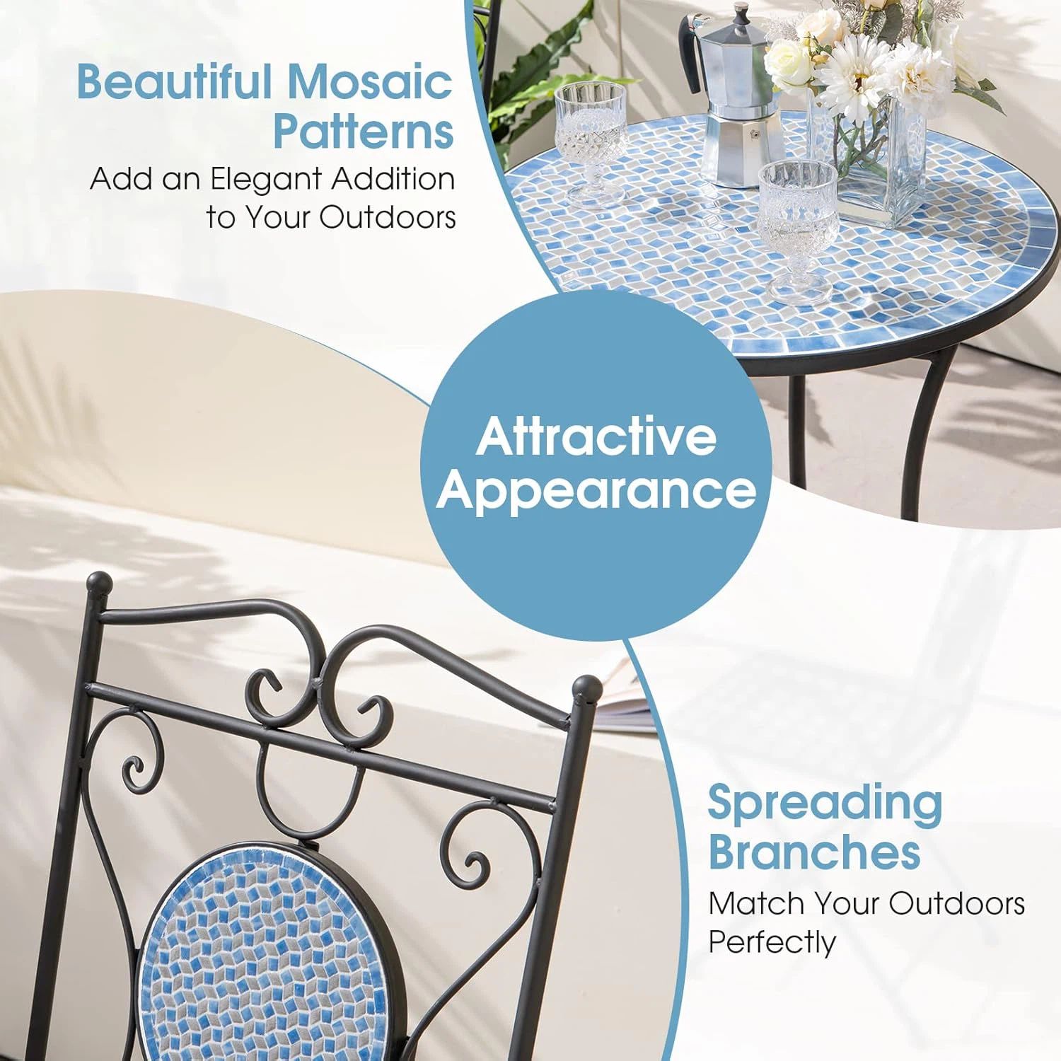 Outdoor Garden Furniture Set with Mosaic3 Outdoor Garden Furniture Set with Mosaic3