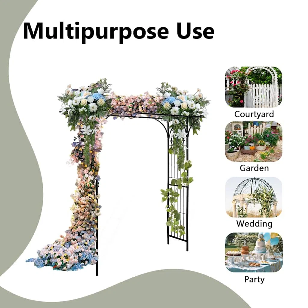 GardenArchArchTrellisMetalArchWeather-Resistant803Hx787WBlackIron 1 GardenArchArchTrellisMetalArchWeather-Resistant803Hx787WBlackIron 1