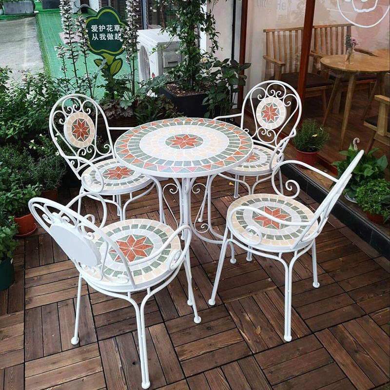 Mosaic Bistro Set Outdoor Coffee Shop Garden Table Mosaic Bistro Set Outdoor Coffee Shop Garden Table